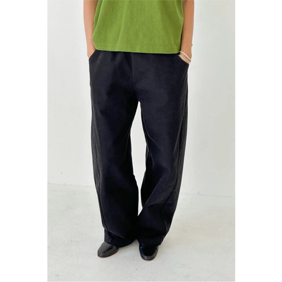 Le Bon Shoppe ARC Pants Barrel Wide Leg 100% cotton pull on Black Canvas Large - Picture 4 of 14